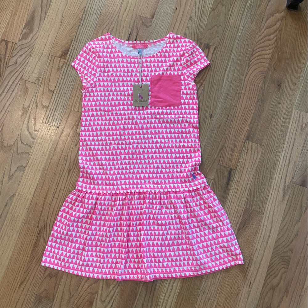 NWT Joules pink and white knit dress